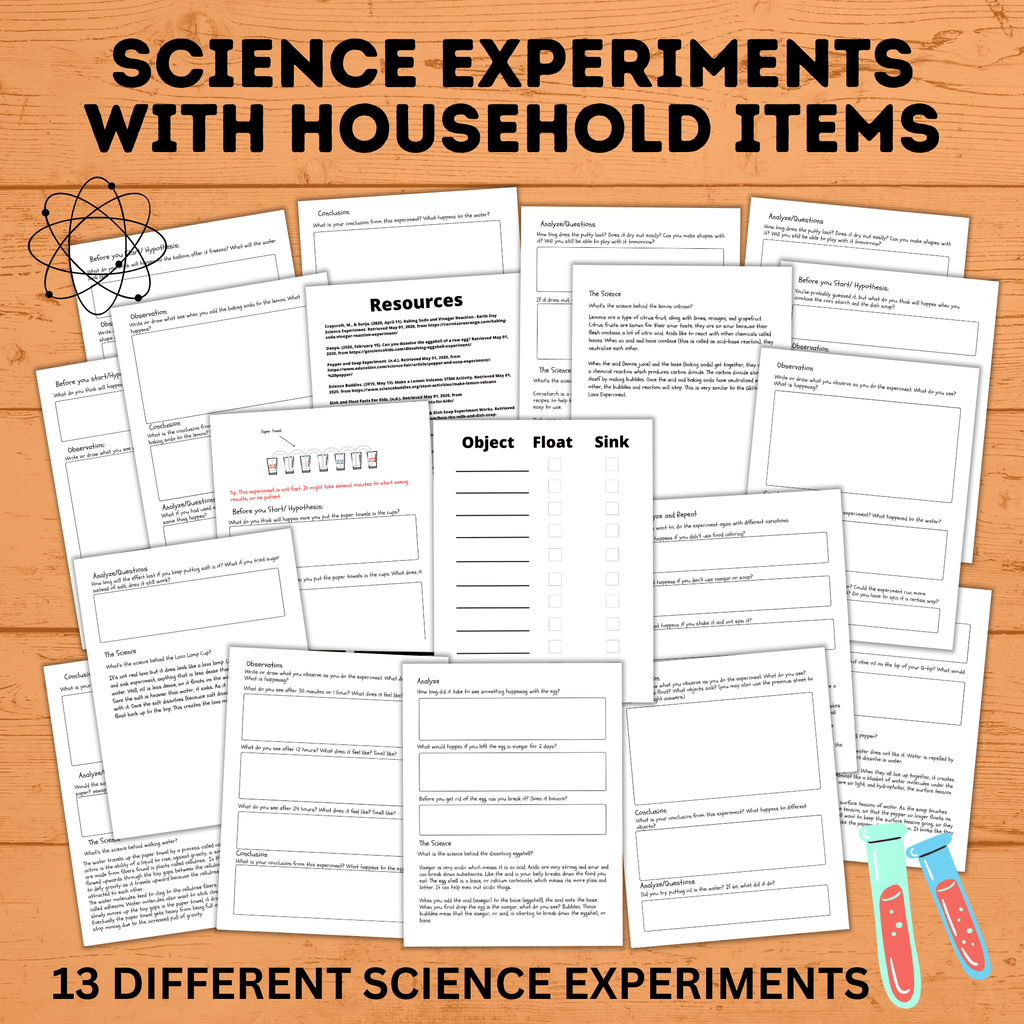 Kids Science Experiments | Kids STEM | Science Experiment Printables | Science Project for Kids | Science Experiment Sheet | Kids Science