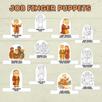 Job finger puppets for Kids, Job Bible Story, Homeschool, Job Craft, Bible Craft, Sunday School