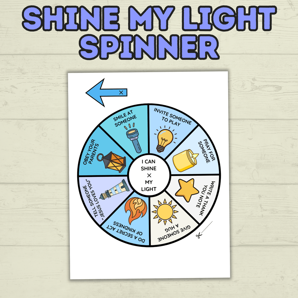 Shine My Light Craft, Matthew 5 Lesson, Bible Crafts, Sunday School Crafts, Spinner Craft, Christian Craft, Homeschool, Shine Your Light
