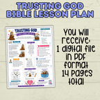 Trust in God Lesson, Bible Lesson, Job Story, Job Lesson, Noah Lesson, Noah and the Ark, Job Trivia, Sunday School Activity