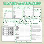 Easter Game, Family Easter Game, Easter Category Cards, Sunday School Activity, Think Fast Game, Bible Game, Spring Word Game, Easter Quiz