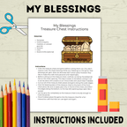 Count Your Blessings Treasure Chest, Sunday School Craft, Cut and Paste Craft, Thankful Craft for Kids