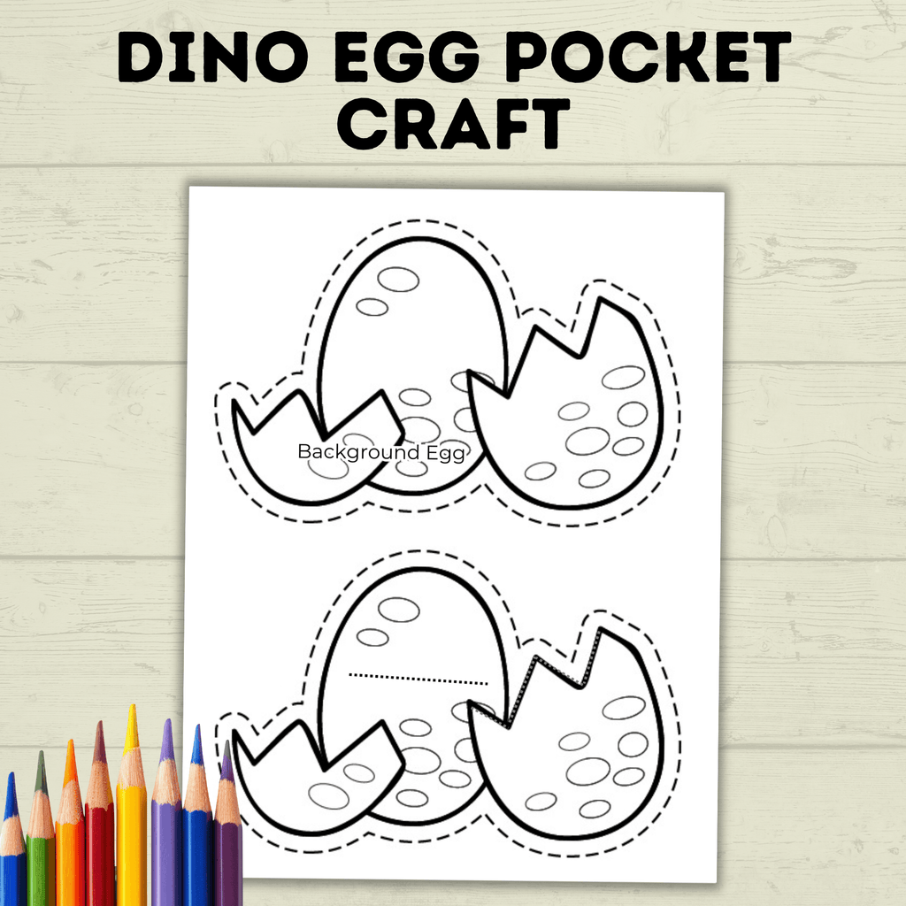 Dinosaur Egg Cut and Paste Craft, Preschool Crafts, Toddler crafts, Homeschool, Dino Egg Craft