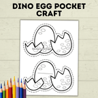 Dinosaur Egg Cut and Paste Craft, Preschool Crafts, Toddler crafts, Homeschool, Dino Egg Craft