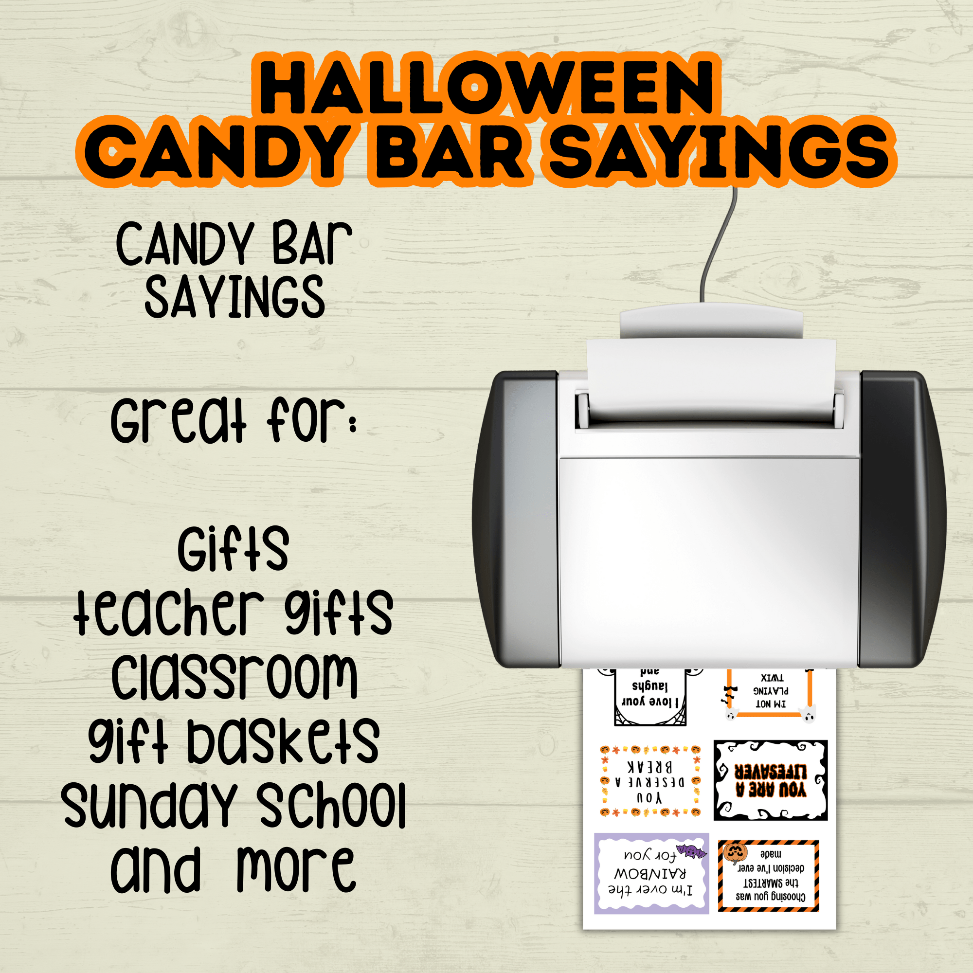 Halloween Candy Bar Pun Gift and Treat Tags
