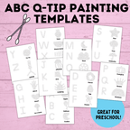 ABC Q-Tip Painting Printable | ABC Printable | Preschool Craft | Preschool Activity | Toddler Craft | Toddler Activity | Learn ABCs
