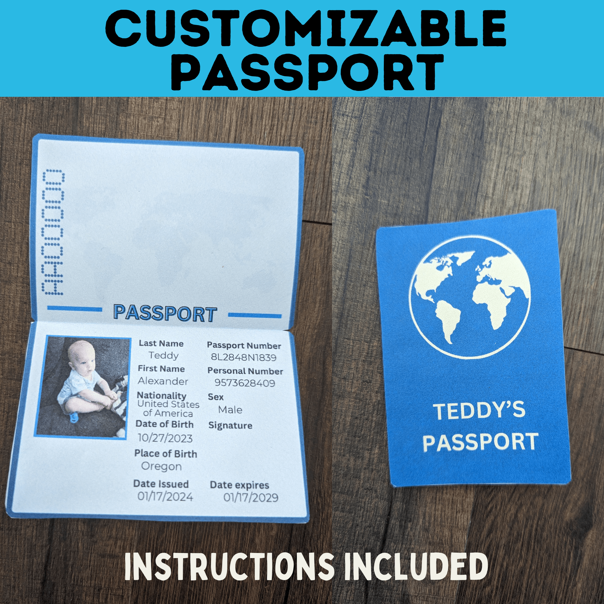 Customizable Passport | Design Your Own Passport | Passport Craft | Kids Crafts | Craft Template | Travel Craft | Passport Book | Kids