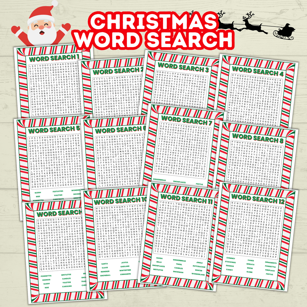 Christmas Word Search Puzzles for Kids, Fun Printable Game, Holiday Activity