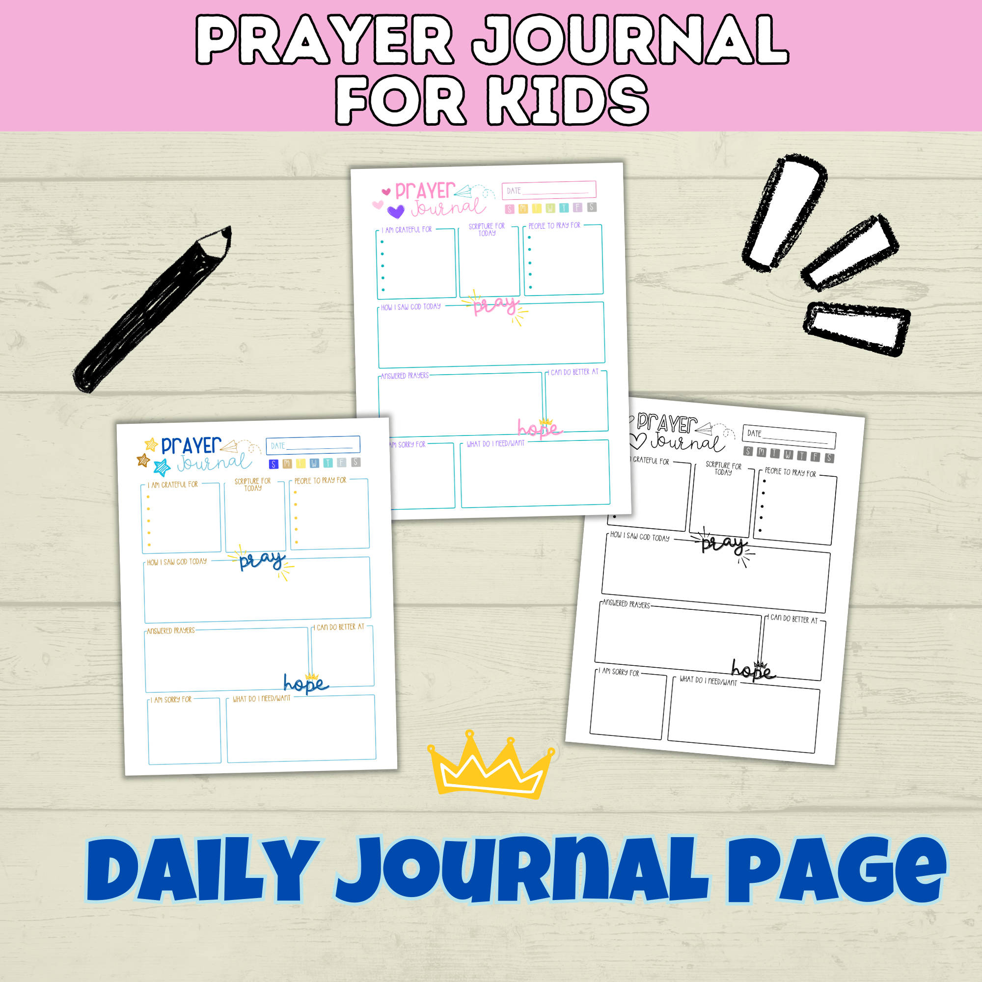 Prayer Journal for Kids | Kids Prayer Printables | Kids Prayer Activities | Letter to God | Kid's Journal | Teach Kids to Pray | Sunday