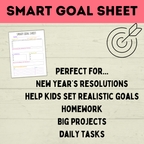 Kids Goals | Daily Goals Tracker | Smart Goals Sheet | Goal Setting | Goals Printable | Kids Printable | Daily Tasks | Checklist for Kids