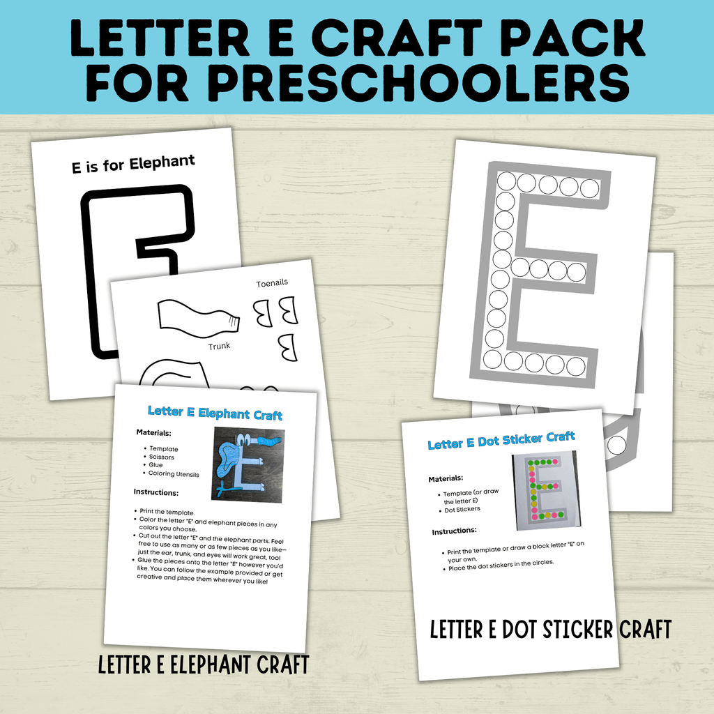 Letter E Crafts for Kids | Preschool Crafts | Alphabet Crafts | Toddler Crafts | Letter Crafts | Kids Crafts | Letter E Printables