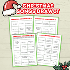 Christmas Printable Song Party Game for Kids and Family, Draw It, Charades
