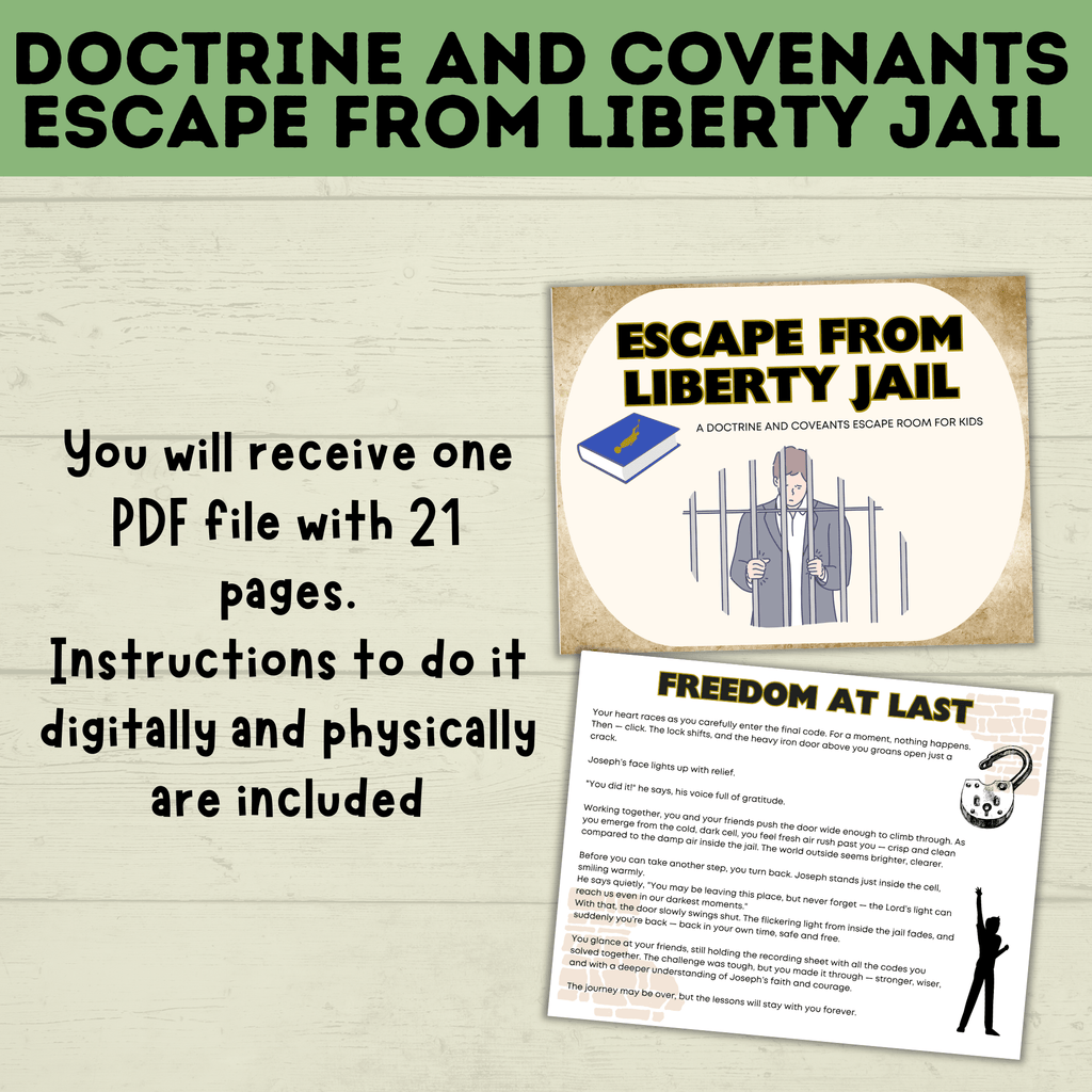 Doctrine and Covenants Escape Room | Escape Liberty Jail | D&C Games | Doctrine and Covenants Games | Kids Games | Sunday School | Escape