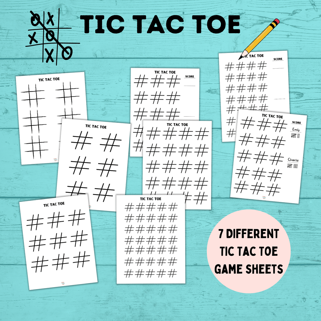 Tic Tac Toe Game Sheet for Kids | Pen and Pencil Games | Kids Games | Tic Tac Toe Template
