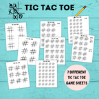 Tic Tac Toe Game Sheet for Kids | Pen and Pencil Games | Kids Games | Tic Tac Toe Template