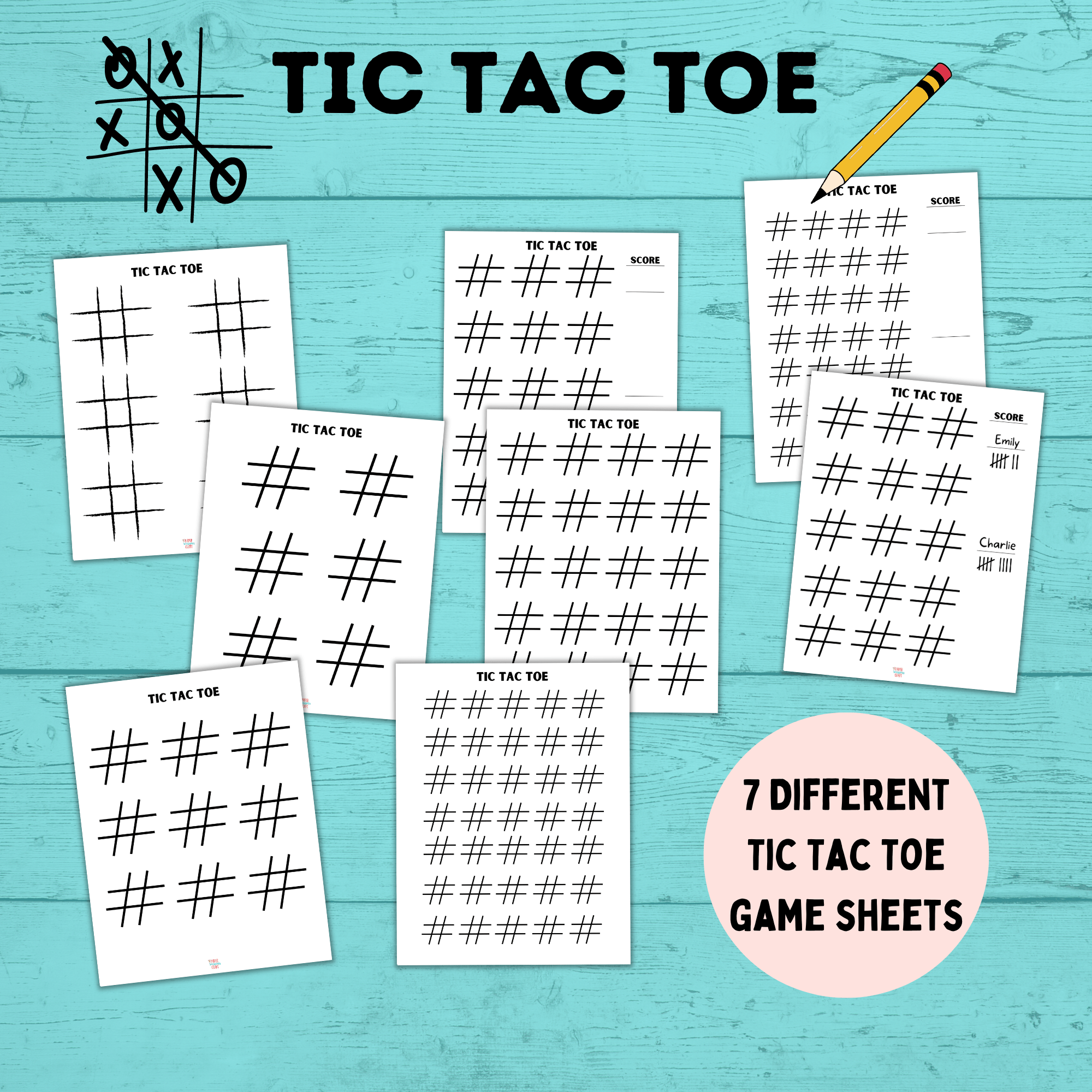 Tic Tac Toe Game Sheet for Kids | Pen and Pencil Games | Kids Games | Tic Tac Toe Template