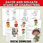 King David and Goliath Biblical Characters Stand Up Bible Story, VBS, Kids