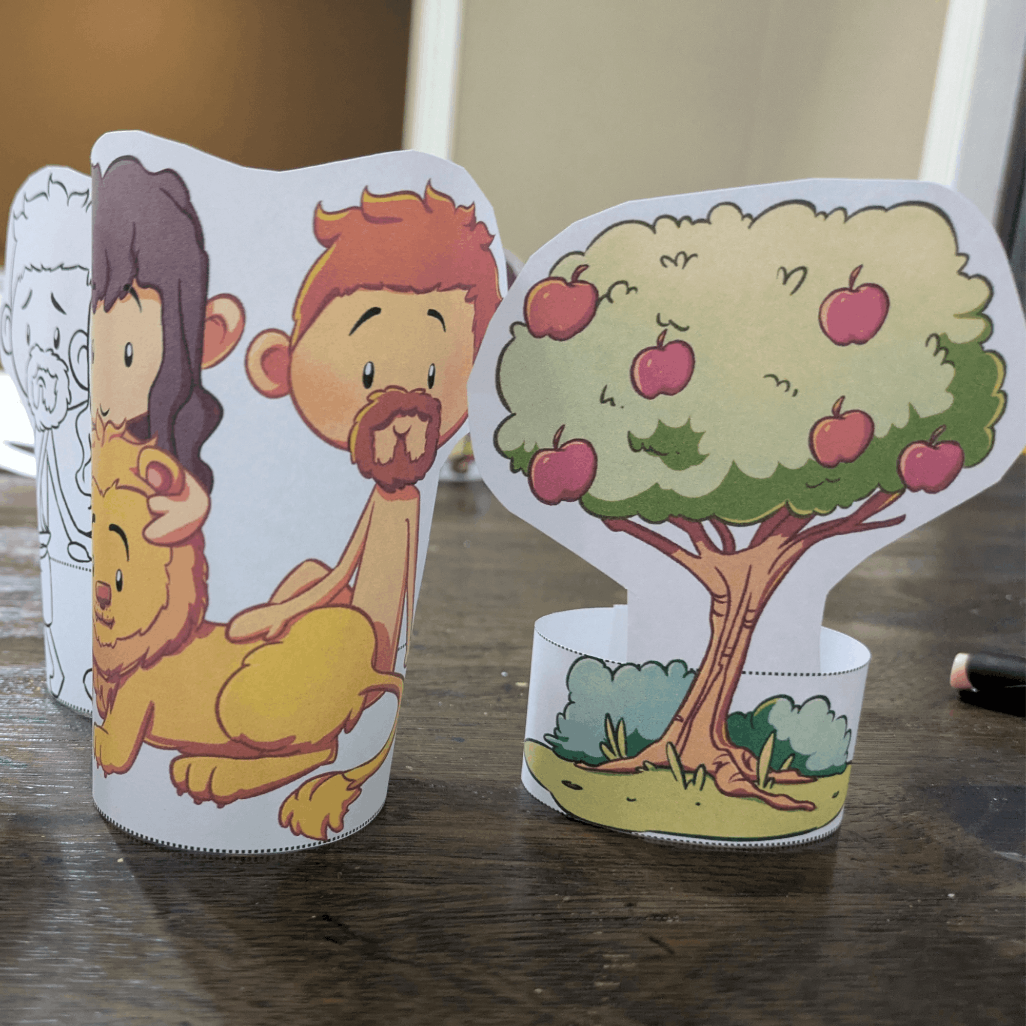 Adam and Eve Sin Puppet Craft, Forbidden Fruit, Tree of Knowledge, Genesis Activity for Kids