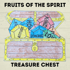 Fruits of the Spirit Craft, Treasure Chest Craft, Kids Craft Template, Sunday School Craft, Bible Lesson, Cut and Paste, Christian Activity