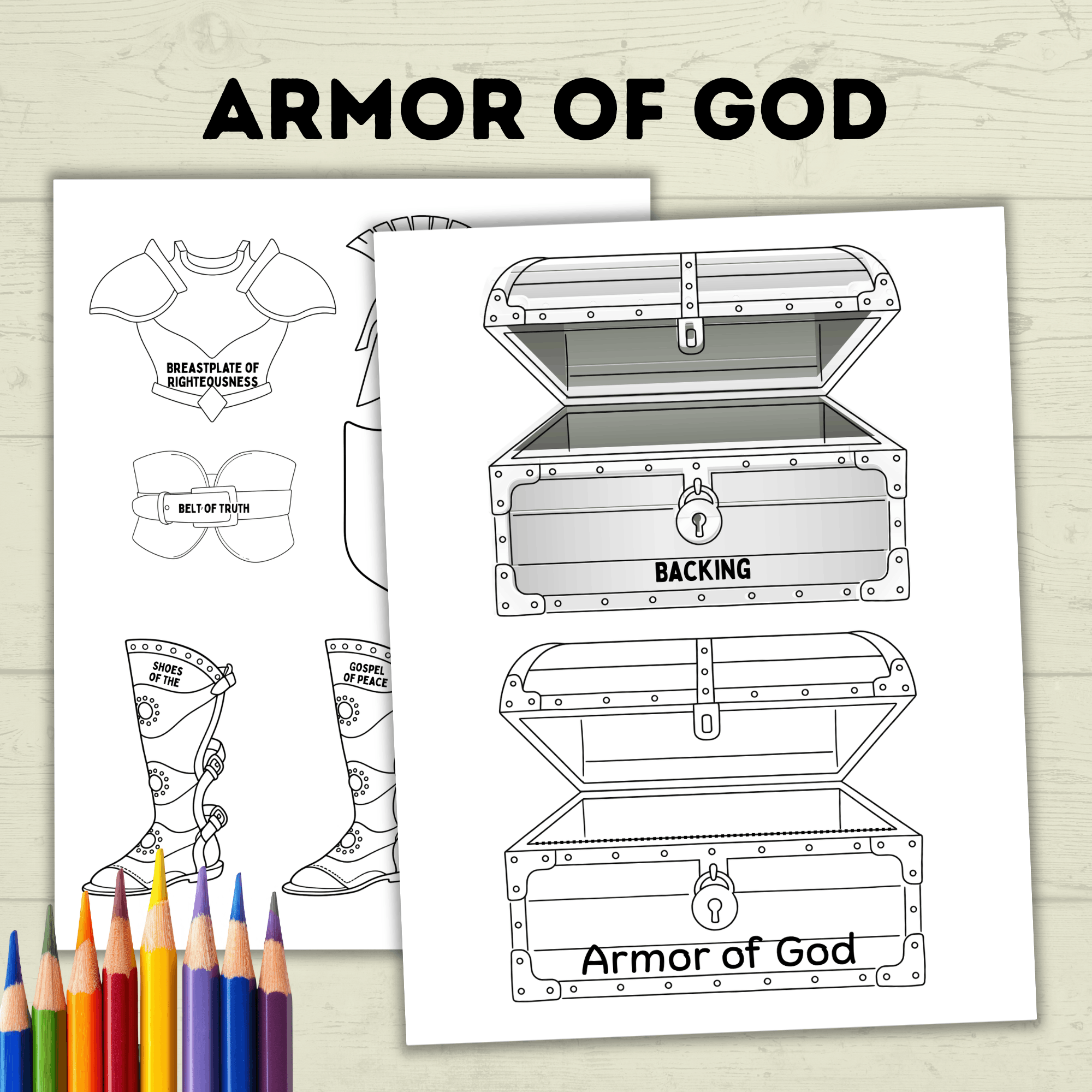 Armor of God Bible Lesson Craft, Sunday School Craft, VBS, Christian Activity, Shield of Faith, Ephesians Lesson