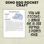 Dinosaur Egg Cut and Paste Craft, Preschool Crafts, Toddler crafts, Homeschool, Dino Egg Craft
