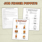 Job finger puppets for Kids, Job Bible Story, Homeschool, Job Craft, Bible Craft, Sunday School