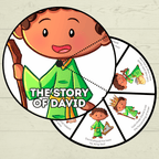 David and Goliath Spinner, David Craft, Christian Craft, Homeschool, Bible Craft, Bible Lesson, Cut and Paste Craft, Sunday School Craft