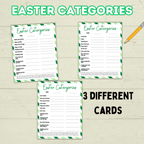 Easter Game, Family Easter Game, Easter Category Cards, Sunday School Activity, Think Fast Game, Bible Game, Spring Word Game, Easter Quiz