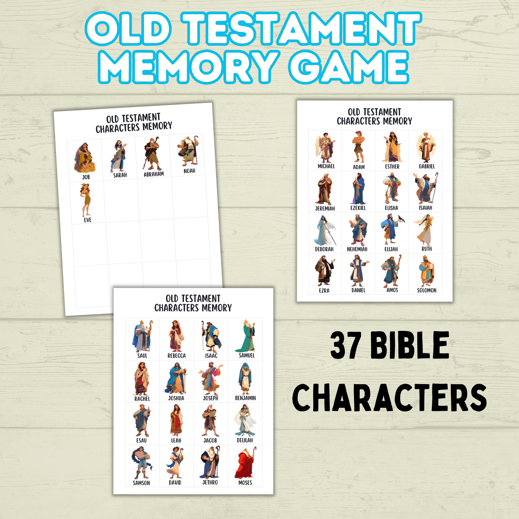 Old Testament Memory Match Game, Bible Game, Seminary Game, Bible Activity, Bible Match, Scripture Match