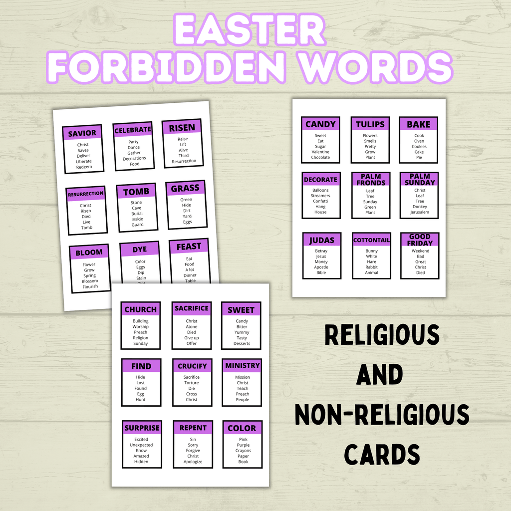 Easter Forbidden Words Game, Teen and Youth Activities, Bible Games, Church Games, Easter Word Game, Classroom Game, Sunday School, Spring