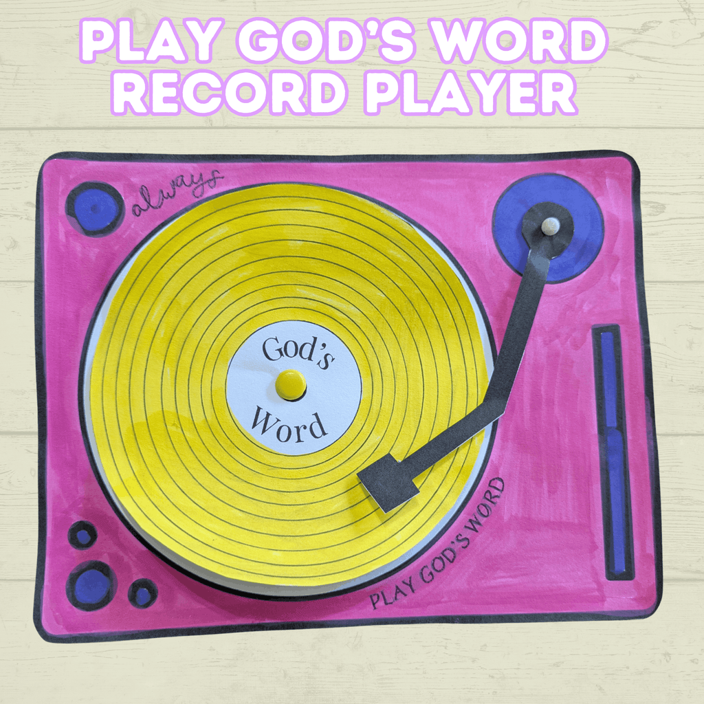 Sunday School Craft, Record Player Craft, God's Word Craft, Bible Craft, Scripture Craft, Bible Lesson, Christian Activity, Cut and Paste