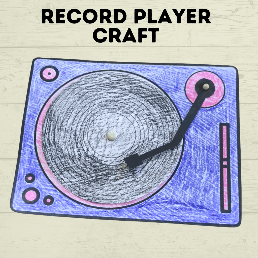 Record Player Craft for Kids, Record Template, Homeschool Crafts, Classroom Crafts