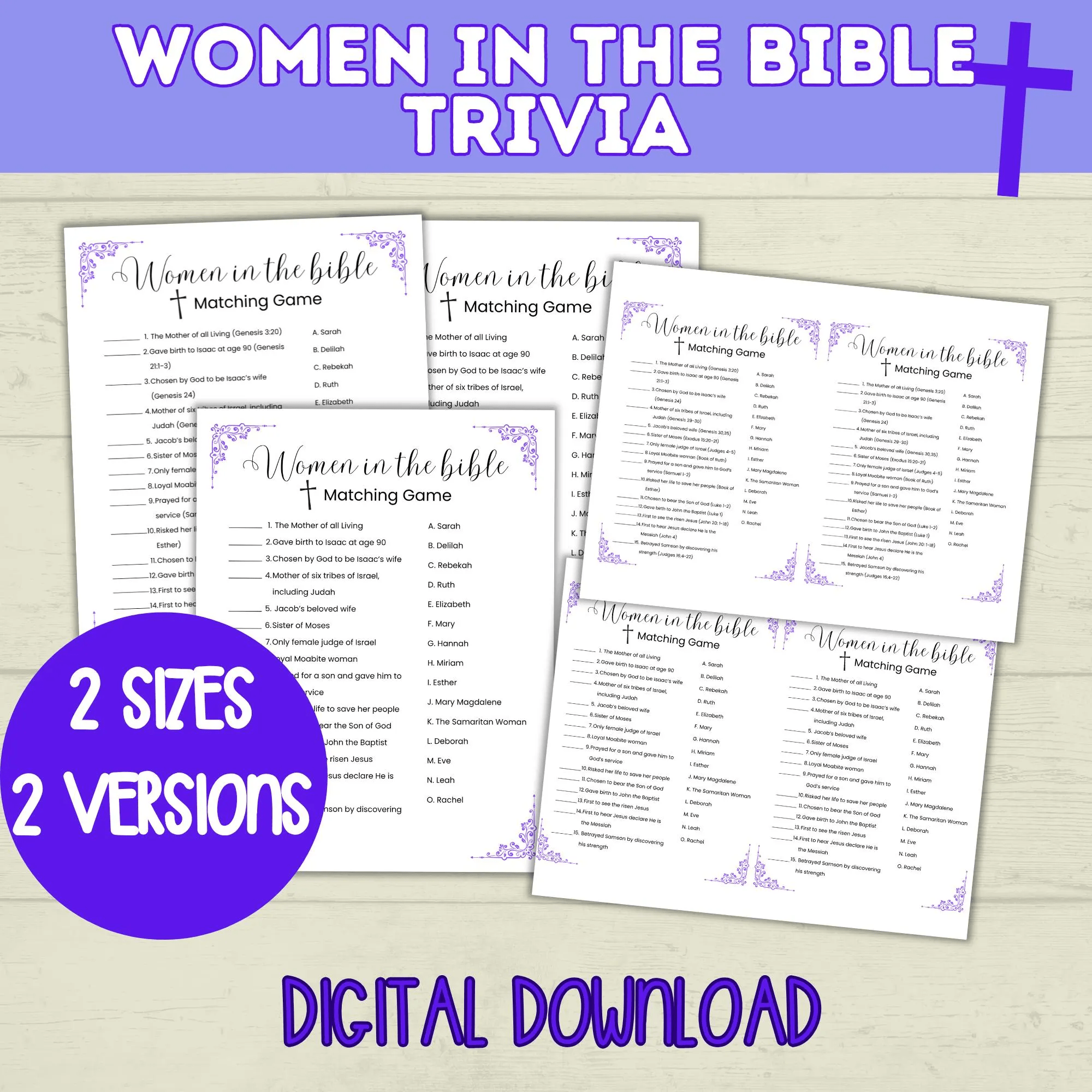 Kids Bible Games, Christian Printables, PDF, Sunday School Digital Download, Children's Ministry, Church New Testament