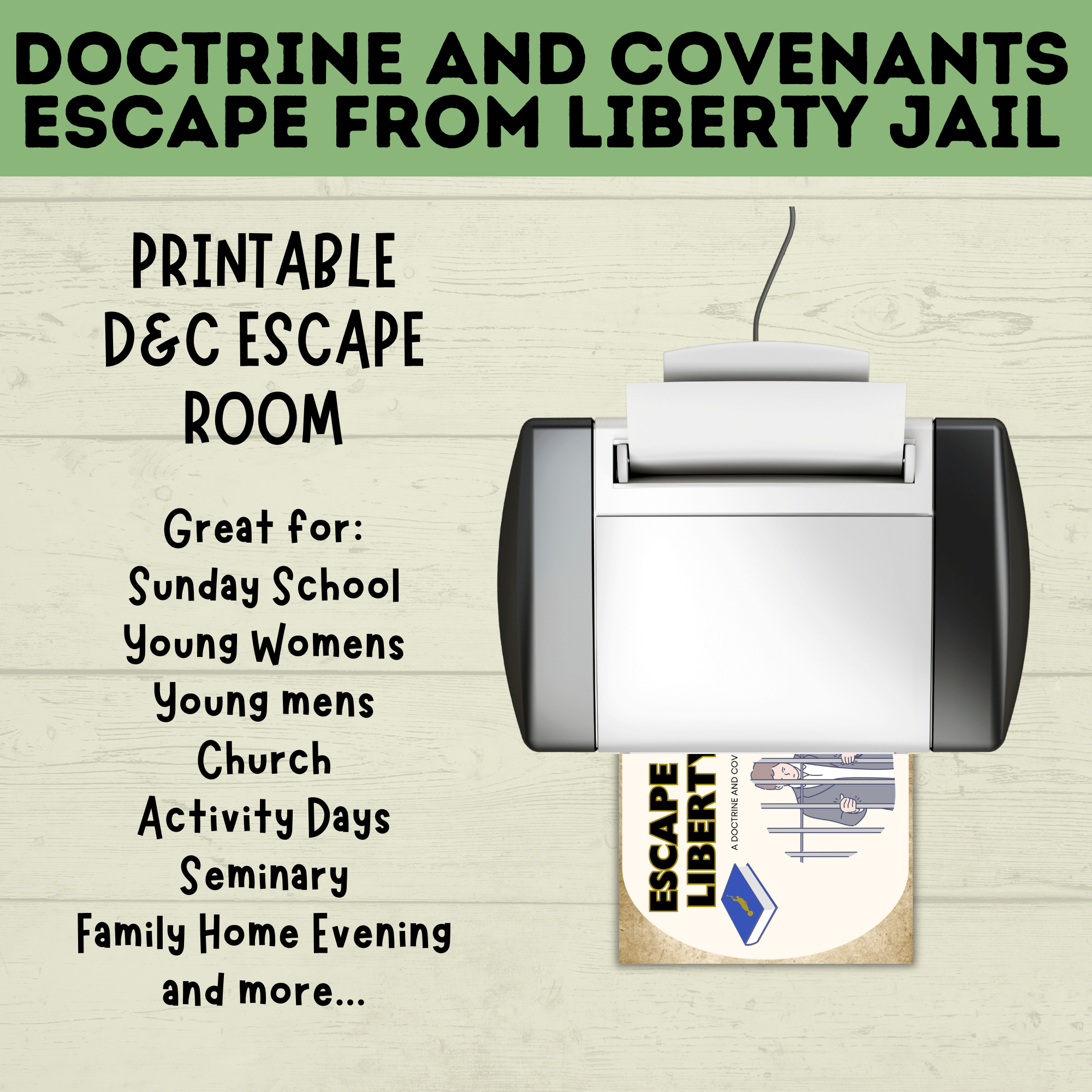Doctrine and Covenants Escape Room | Escape Liberty Jail | D&C Games | Doctrine and Covenants Games | Kids Games | Sunday School | Escape