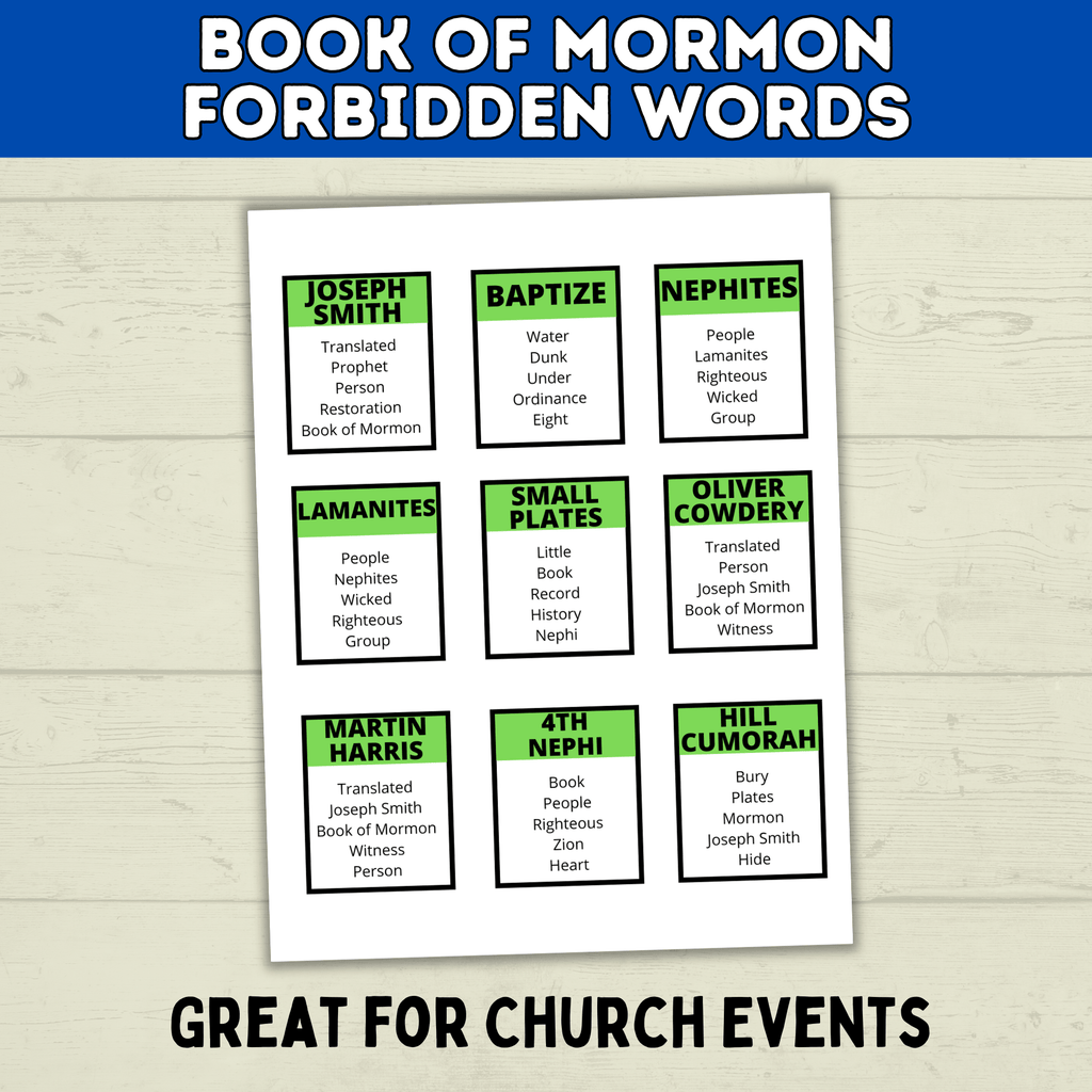 Book of Mormon Game | Youth LDS Game | Book of Mormon Activity | LDS Seminary Games | Youth Games | Church Games | Kids Games