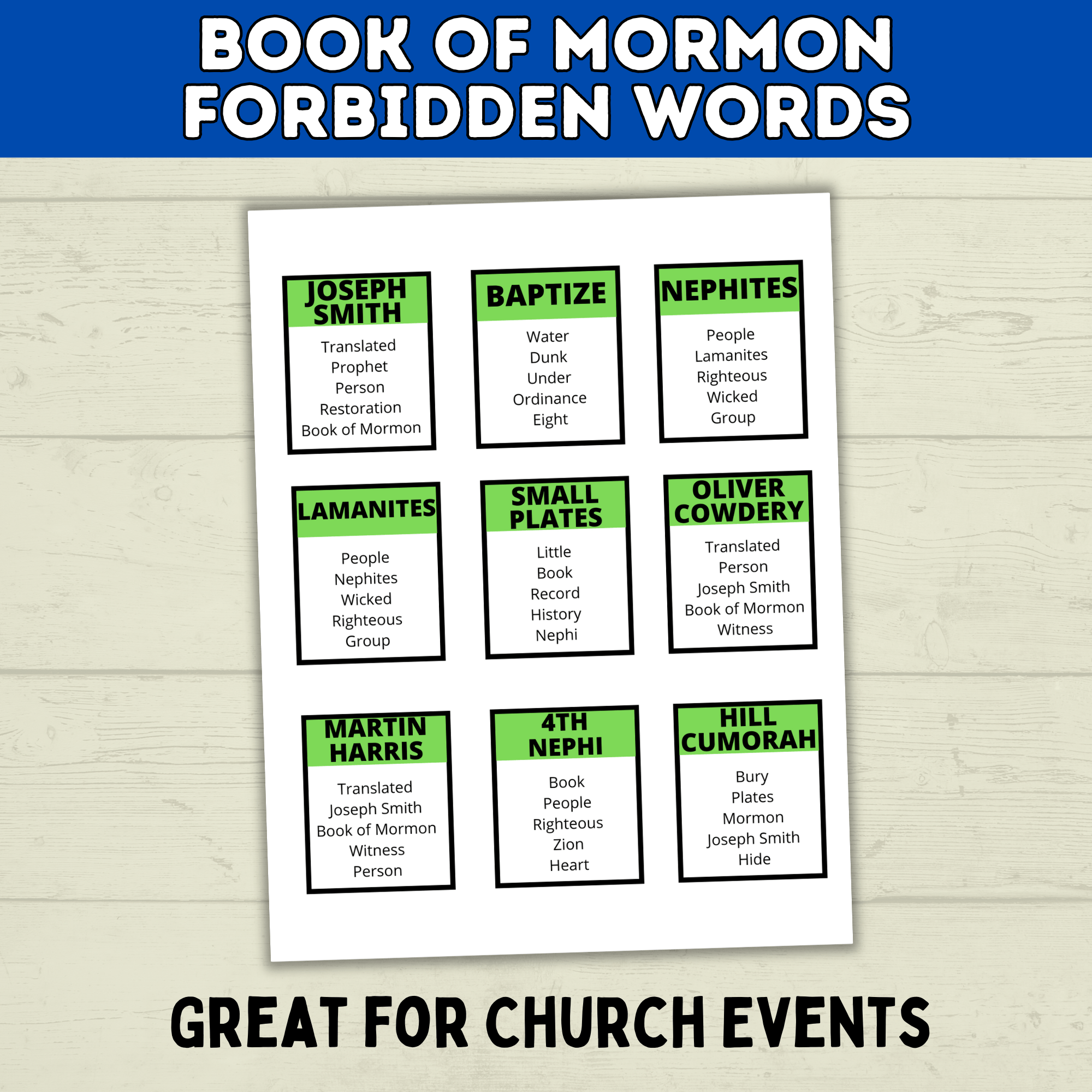 Book of Mormon Game | Youth LDS Game | Book of Mormon Activity | LDS Seminary Games | Youth Games | Church Games | Kids Games