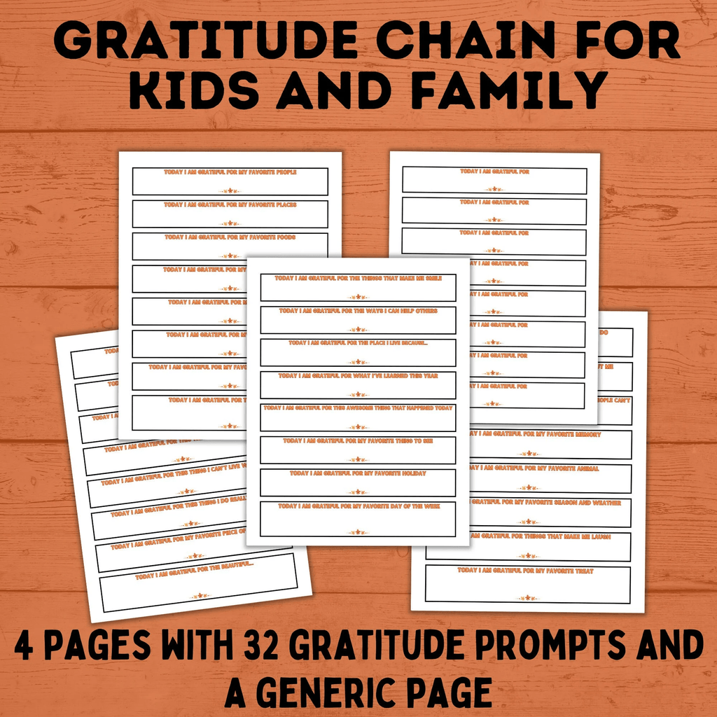 Thanksgiving Gratitude Bundle affirmations and journal printable for kids and families
