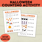 Halloween Counting Activity for Kids and Preschoolers | Counting for Preschoolers | Numbers | Math Worksheets | Math for Preschool