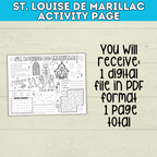 St. Louise de Marillac Activity page | Catholic Activity Page | PDF Digital Download | Feast Day
