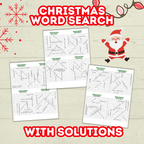 Christmas Word Search Puzzles for Kids, Fun Printable Game, Holiday Activity