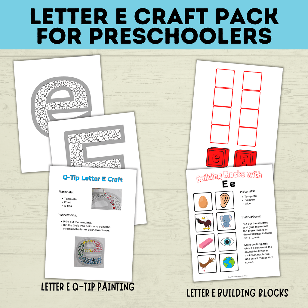 Letter E Crafts for Kids | Preschool Crafts | Alphabet Crafts | Toddler Crafts | Letter Crafts | Kids Crafts | Letter E Printables