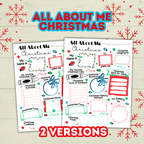 All About Me Questionnaire Survey Christmas, Kids Holiday Activity, Classroom, Sunday School