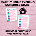 Family Home Evening Schedule Chart | FHE Rotation Chart | FHE Schedule