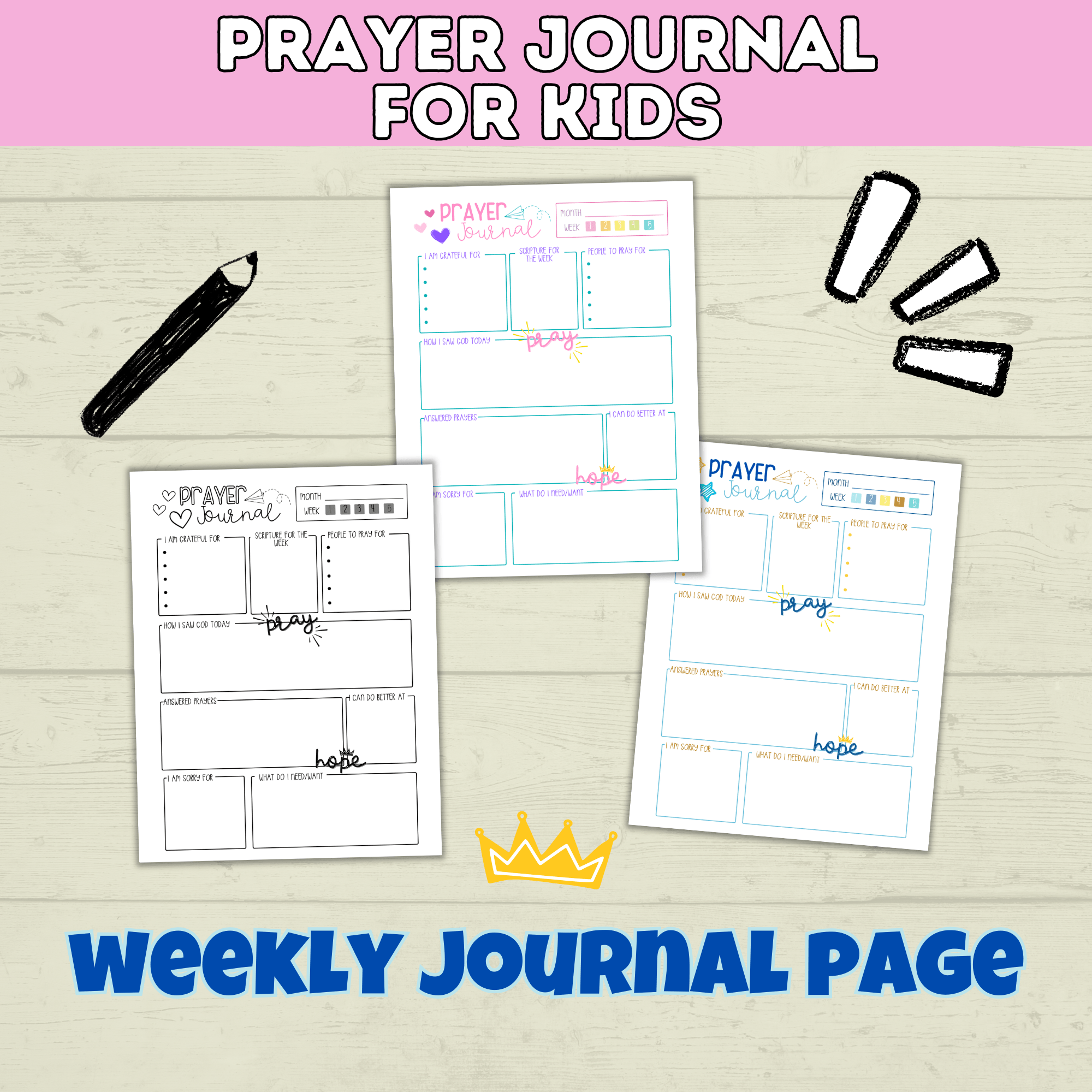 Prayer Journal for Kids | Kids Prayer Printables | Kids Prayer Activities | Letter to God | Kid's Journal | Teach Kids to Pray | Sunday