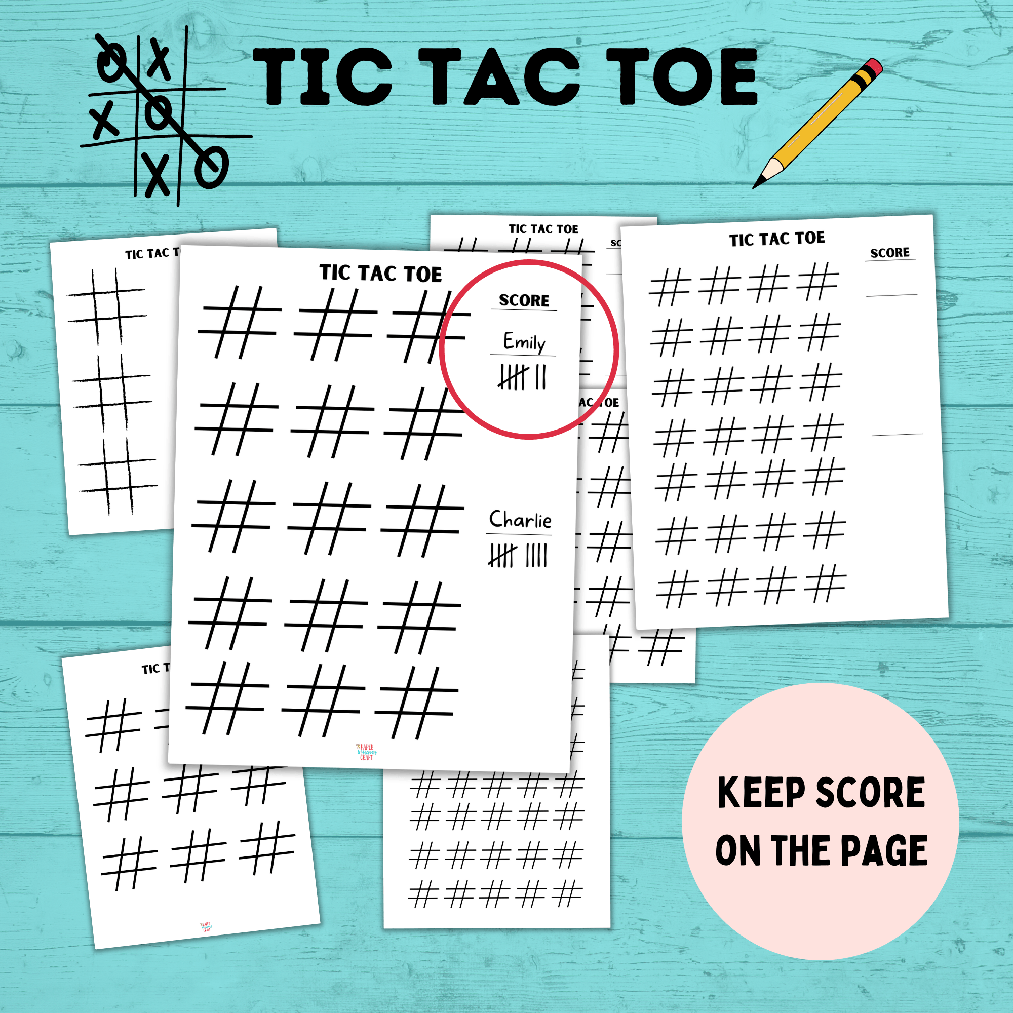 Tic Tac Toe Game Sheet for Kids | Pen and Pencil Games | Kids Games | Tic Tac Toe Template