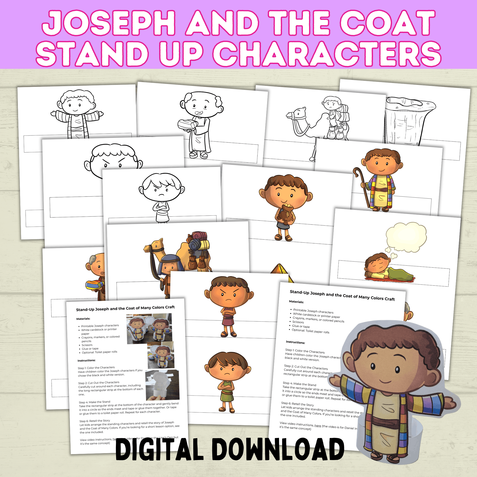 Joseph Bible Story Craft for Kids, Sunday School, Kids Ministry, Toddler, Old Testament