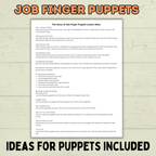 Job finger puppets for Kids, Job Bible Story, Homeschool, Job Craft, Bible Craft, Sunday School