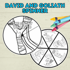 David and Goliath Spinner, David Craft, Christian Craft, Homeschool, Bible Craft, Bible Lesson, Cut and Paste Craft, Sunday School Craft