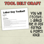 Labor Day Craft, Labor Day Activities, Tool belt Craft, Kids Craft, Holiday Crafts, Cut and Paste Craft, Paper Craft, Father's Day, Pocket