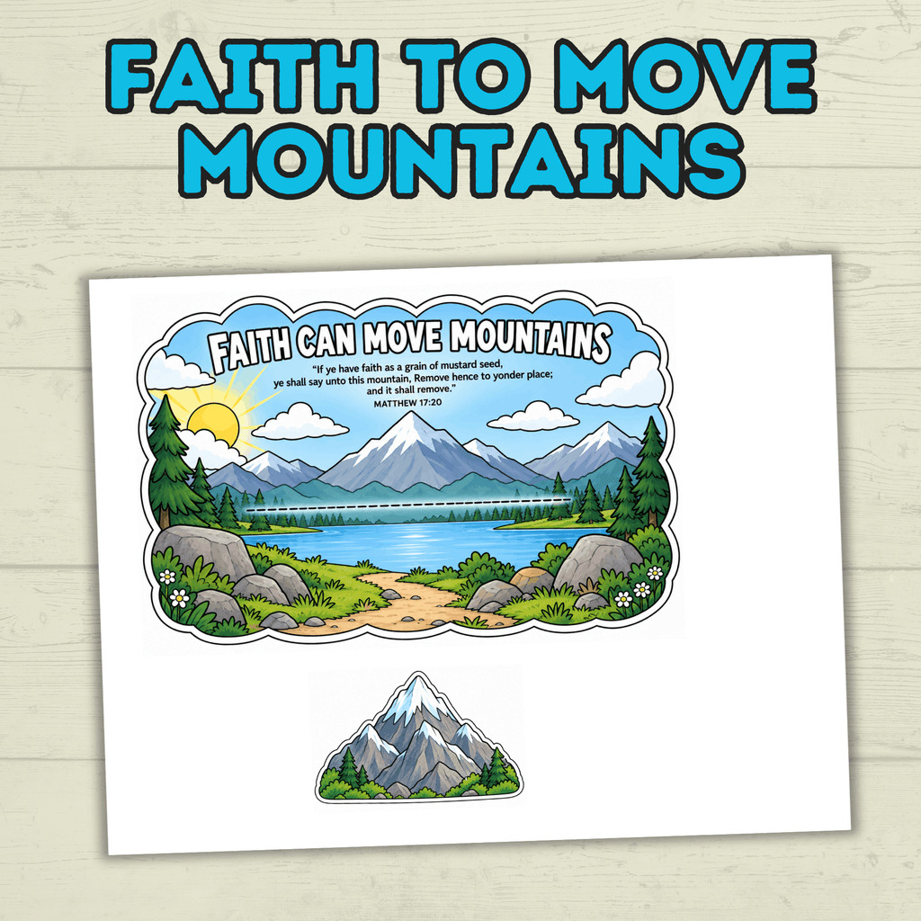 Faith Can Move Mountains Craft, Faith Craft, Scripture Craft, Bible Craft, Sunday School Craft for Kids, Primary Craft, Homeschool, VBS